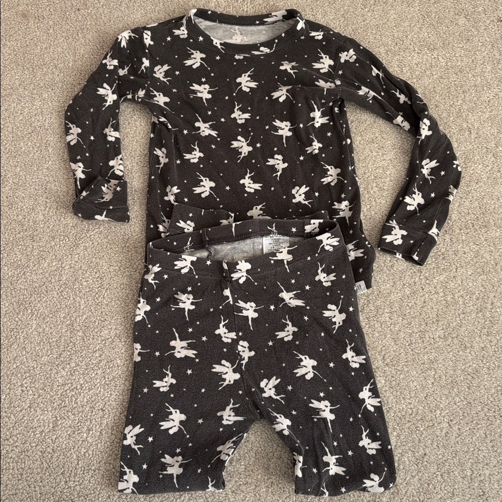 Black Pajama Set with White tinker bells